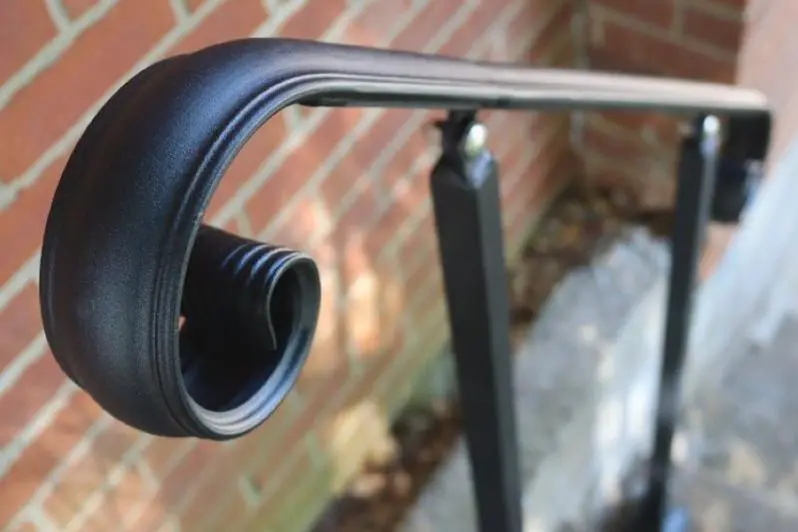 Metal staircase railing welded by Navarro Metalworks